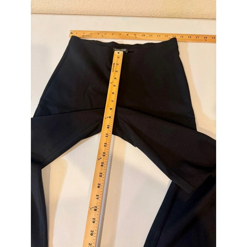 Eileen Fisher Black Italian Ponte Knit Pull On Slim Pants XS Corporate‎ Office